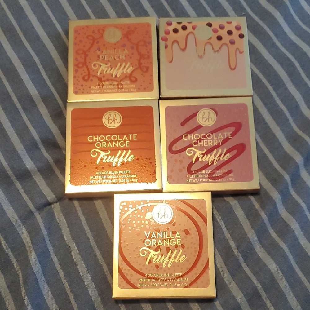 BH Cosmetics Truffle Blush Collection (5 Palettes)- Peach, Orange, Cherry